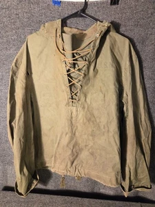 USN WWII OR POST WWII FOUL WEATHER WET WEATHER RAIN PARKA JACKET MEDIUM ORIGINAL - Picture 1 of 18