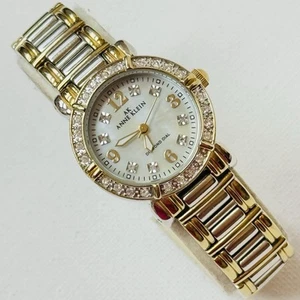 Anne Klein Diamond Dial Mother Of Pearl Womens Dress Watch Two Tone 10/9091 - Picture 1 of 13