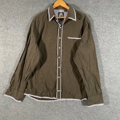 English Laundry Shirt Mens 3XL Brown Button Up Pearl Snap Blaque Label Collared - image 1 of 4