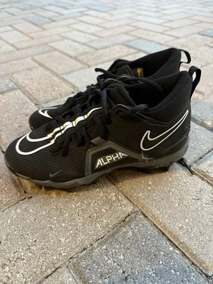 耐克 Alpha FastFlex 棒球鞋青少年尺寸 5Y 黑色白色  — 第 1/3 张图片