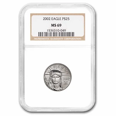 2002 1/4 oz American Platinum Eagle MS-69 NGC - Image 1 of 3
