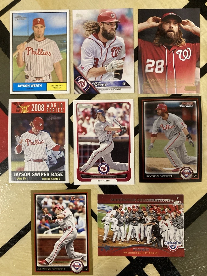 Lot Of 8 Jayson Werth Different Baseball Cards - Image 1 of 1