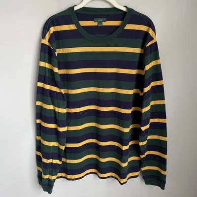 Camisa Pullover J Crew Oarsman Multicolor Rayas Algodón Manga Larga Talla Grande Foto 1 de 4