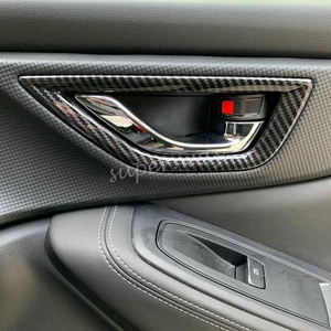 4Pcs Carbon Fiber Interior Door Handle Bowl Cup Surrounds For Subaru Forester SK - Picture 1 of 6