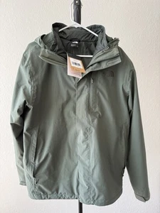 The North Face Carto Triclimate Shell Jacket 3 in 1 Coat | L Green Zip Hood Mens - Picture 1 of 11