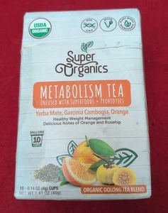 Super Organics Metabolism Oolong Tea Pods with Superfoods & Probiotics Exp 6/26 - Picture 1 of 4