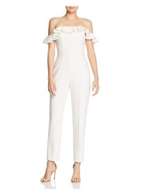 FRENCH CONNECTION Womens White Spaghetti Strap Straight leg Jumpsuit 6
