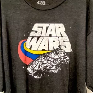 Vintage Fifth Sun Star Wars 3XL Gray Red-Blue-Yellow Millennium Falcon T-Shirt - Picture 1 of 10