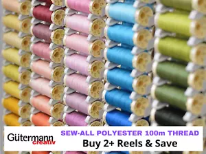 Gutermann Sew-All Polyester Sewing Thread - 100m Reel (Shades #000 - #299) - Picture 1 of 4