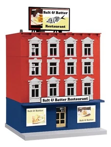 MTH RAILKING SALT & BATTER RESTAURANT 4 STORY CITY BUILDING 30-90348! O GAUGE - Picture 1 of 4
