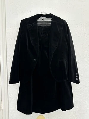 Conjunto de blazer y falda de terciopelo vintage Neiman Marcus para mujer talla 8 negro vacaciones en EE. UU. Foto 1 de 4