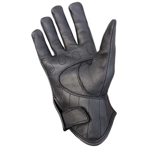 MOTORCYCLE SPORTY LEATHER GLOVE RUBBER KNUCKLES - Picture 1 of 11