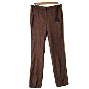 Massimo Dutti Wool-Blend Trousers Size XS Brown Tailored Slim BNWT NEW Exc Cond - Picture 1 of 11