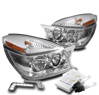 PARA 02-07 BUICK RENDEZVOUS CRISTAL ESTILO CROMO FARO LÁMPARA CON LED DRL + KIT OCULTO Foto 1 de 4
