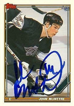 John McIntyre autographed Hockey Card (Los Angeles Kings) 1991 Topps #37 - Image 1 of 1