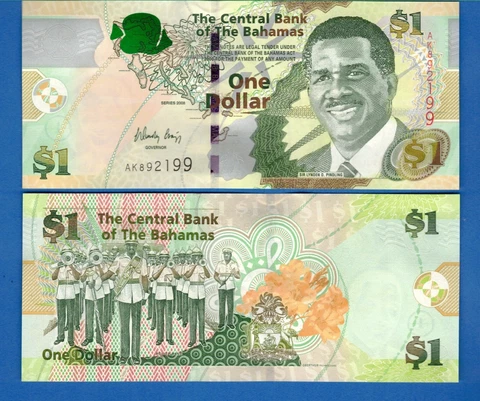 Bahamas 1 Dollar Year 2008 Uncirculated World Paper Money Currency Banknote Cover