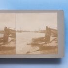 Stereoview Card 3D Real Photo C1900 Littlehampton Sussex Tall Ships Working Quay