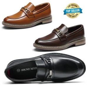Kids Boys Youth Men's Casual Dress Slip-on Penny Loafer Oxford Shoes Wedding New - Picture 1 of 25