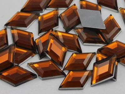 Gemas acrílicas de diamantes con respaldo plano H113 de oro marrón ahumado de 18x11 mm -35 piezas Foto 1 de 3