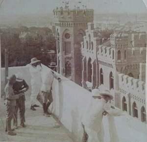 German Club and City Hall, Battle of Tientsin, Shanghai, China Stereoview (1901) - Picture 1 of 3