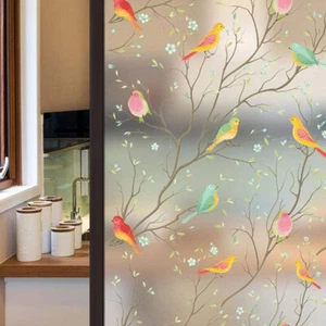2M/roll Frosted Bird Window Film Door Privacy Sticker PVC Room Bathroom Decals - Picture 1 of 9
