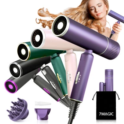 7MAGIC Föhn, Fön, Ionen Haartrockner, Reisefön, 1600W, 3-stufige Einstellung, Faltbar