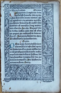 Post Incunable Leaf Book of Hours Vostre Illustrated Border Initials (D) - 1501 - Picture 1 of 2