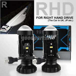 RHD H4 9003 HB2 LED Projector Lens Headlight Bulbs Globes High Low Beam 40000LM - Picture 1 of 12