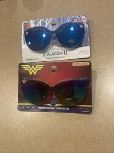 2x Kids Girls Sunglasses UV protection - Disney Frozen & DC Wonder Woman Cat Eye - Picture 1 of 4