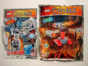 LEGO Chima LIMITED EDITION - SYKOR Mini Figur + Feuer Kreisel Limitiert SET 2 - Picture 1 of 3