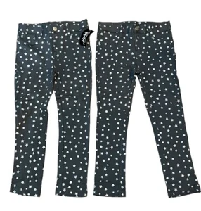 Girls Size 6X Pants Gray Stretch Jeans Gray Glitter Stars Spandex Bizfete Lot 2 - Picture 1 of 4