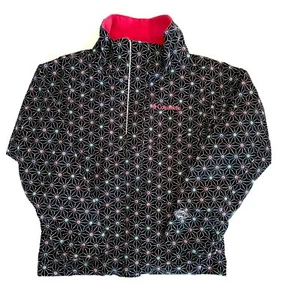 Columbia Omni-Tech Black Stars Zip-Up Jacket Size Youth Girls XS - Picture 1 of 7