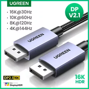 UGREEN 16K Displayport Cable DP2.1 240Hz 80Gbps Video Audio For TVBox PC Monitor - Picture 1 of 9