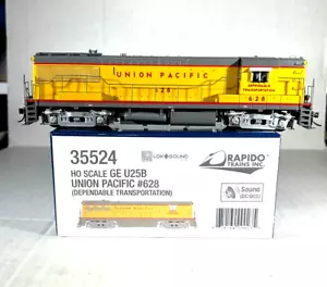 RAPIDO HO SCALE GE U25B LOCOMOTIVE W/LOK SOUND & DCC UNION PACIFIC 35524 - Picture 1 of 4