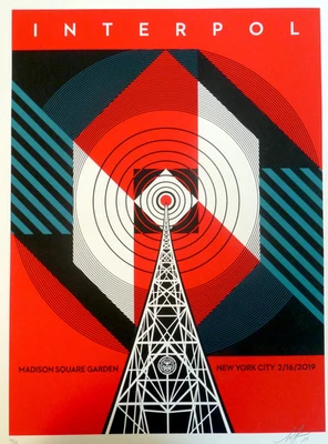 Shepard Fairey (Obey) : Interpol - Lithografie Originell Unterzeichnet - Bild 1 von 4