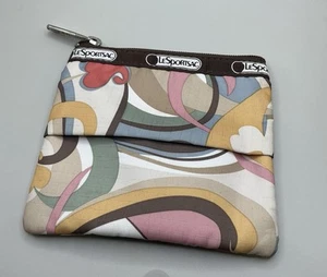 A Rare Vintage HTF Print LeSportsac Multicolor Zip Tissue Holder Coin Purse - Picture 1 of 4