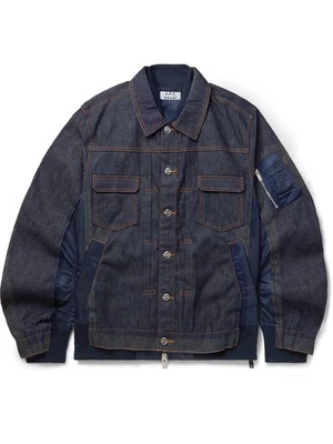 APC x Sacai Eimi MA1 Bomber Denim Jacket - Image 1 of 4
