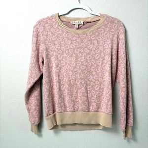 Anthropologie Dolan Left Coast Leopard Cut Out Pullover Sweater Gr. M rosa hellbraun - Bild 1 von 10