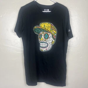 Camicia Oakland Athletics Baseball Sugar Skull Dia De Los Muertos Medium New Era - Foto 1 di 7