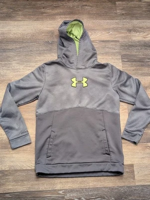 Sudadera con Capucha Suelta Under Armour Amarilla y Gris con Logo Niños Jóvenes Talla XL Storm Foto 1 de 4