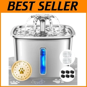 Stainless Steel Pet Fountain, 95oz + Filters - Picture 1 of 11