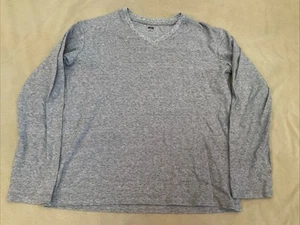 Camiseta Uniqlo Manga Larga Pequeña Mujer Gris Cuello en V - Imagen 1 de 5