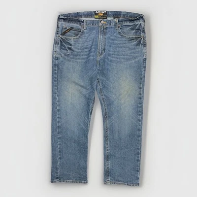 Ariat Men’s M5 Rebar Slim Straight Denim Jeans Blue Wash Size 42/30 Cotton Blend - image 1 of 4