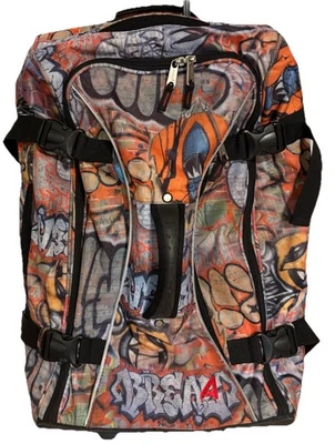 ATHALON Graffiti Rolling Duffle Bag Mala Bagagem Estilo Anos 90 24x15x11 - Imagem 1 de 4