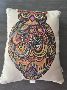 Thro By Marlo Lorenz Fancy Owl Pillow 12"X 20" EUC - Picture 1 of 3
