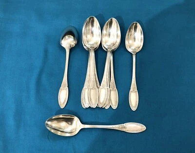 12 cuillères à entremet ERCUIS modèle EMPIRE métal argenté Couverts 19cm Dessert - Photo 1/4