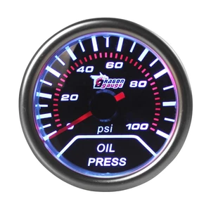2" Inch 52mm 0 -100 PSI Auto Car Smoke Len LED Oil Pressure Gauge Meter Tester - Picture 1 of 5