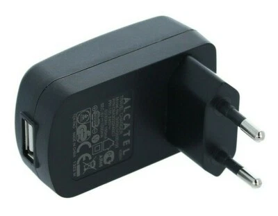 Alcatel 5V 1A 5W USB UNIVERSAL EU 2 Pin Mains Tablet Phone Power Charger Adaptor - Image 1 of 2