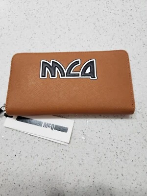 BNWT ALEXANDER MCQUEEN MCQ Calf Leather Tan Purse. Zip Around. - Image 1 of 4