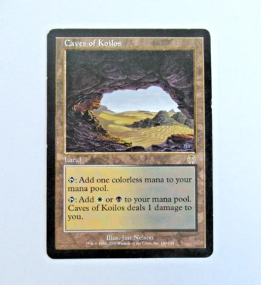MTG CAVES OF KOILOS Apocalypse RARE Dual Mana Land 2001 Nelson Art - Image 1 of 2